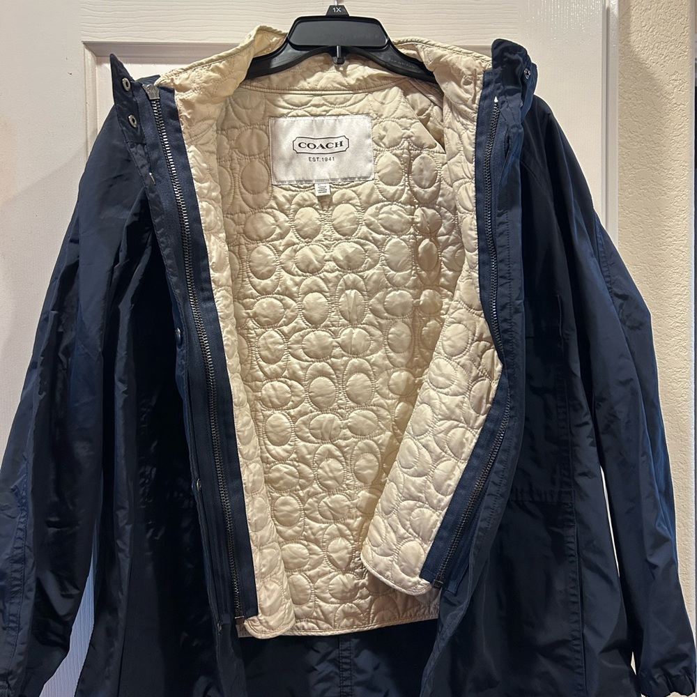 Coach 2 in 1 Navy Blue Jacket with detachable vest Out Liner